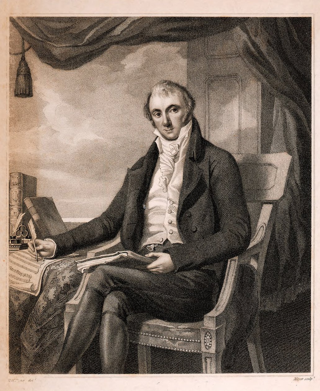Portrét pianisty a skladatele Josepha Wölfla 1773-1812, 1811. od William Henry Pyne