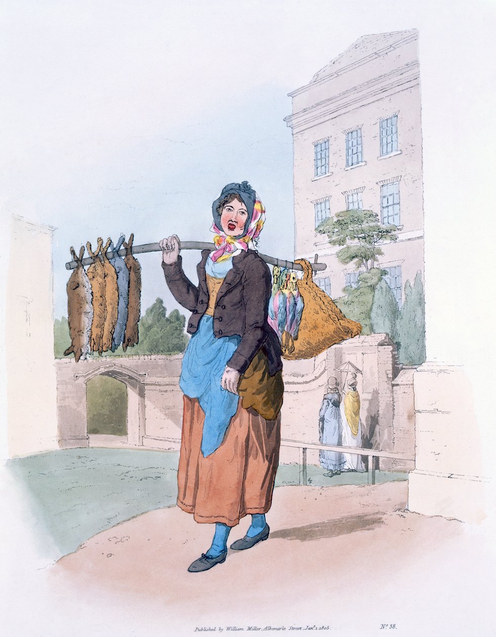 Králičí žena, z knihy "Costume of Great Britain", kterou vydal William Miller, 1805 od William Henry Pyne