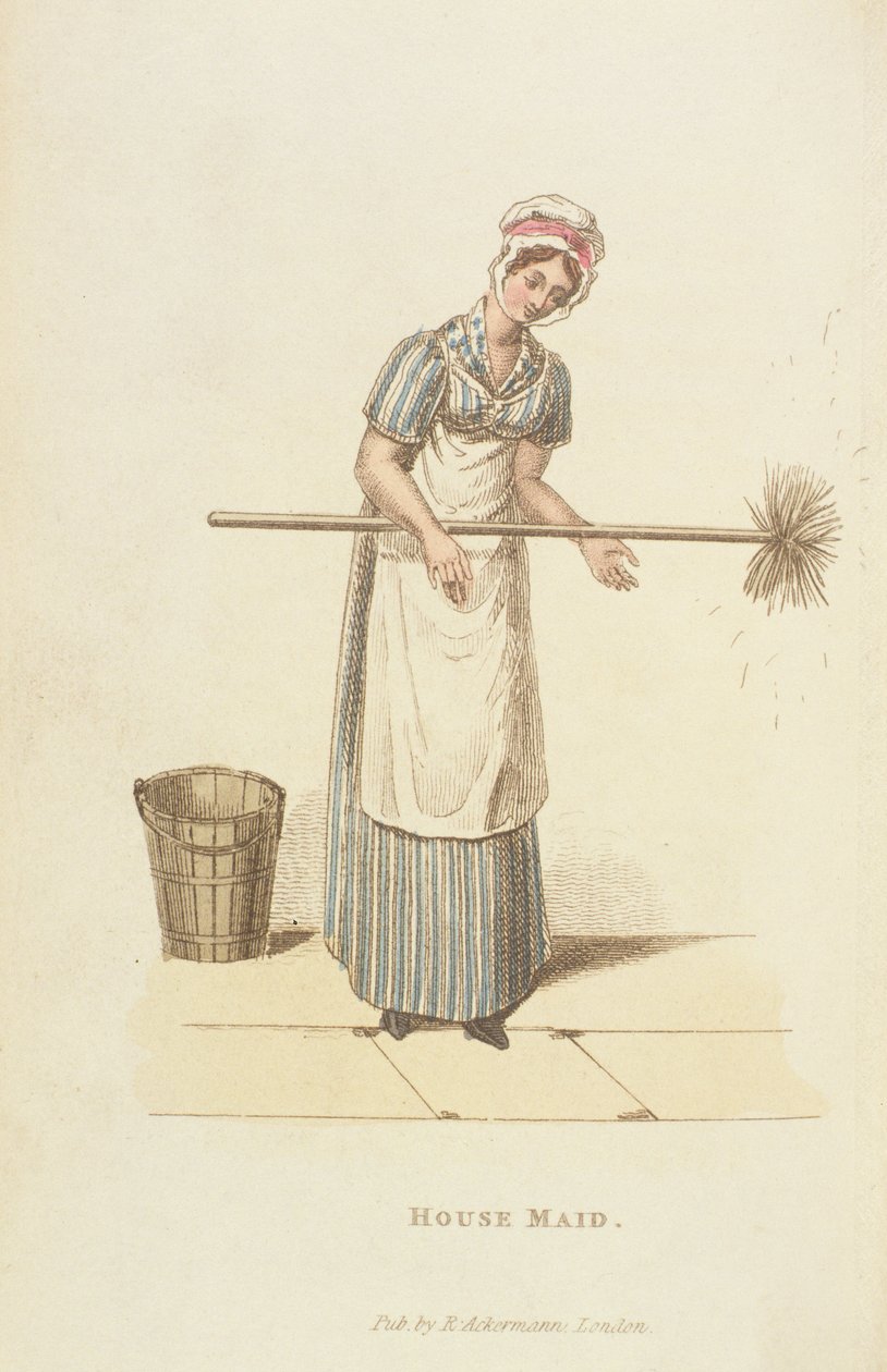Služka ze „Světa v miniaturách“, 1827 (tisk) od William Henry Pyne