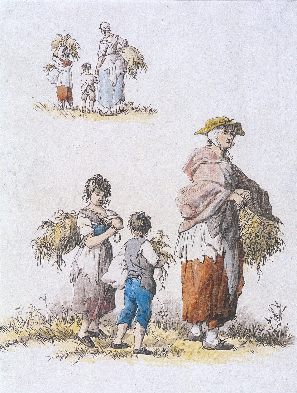 Paběrky žen a dětí, Provinční postavy, 1802 od William Henry Pyne
