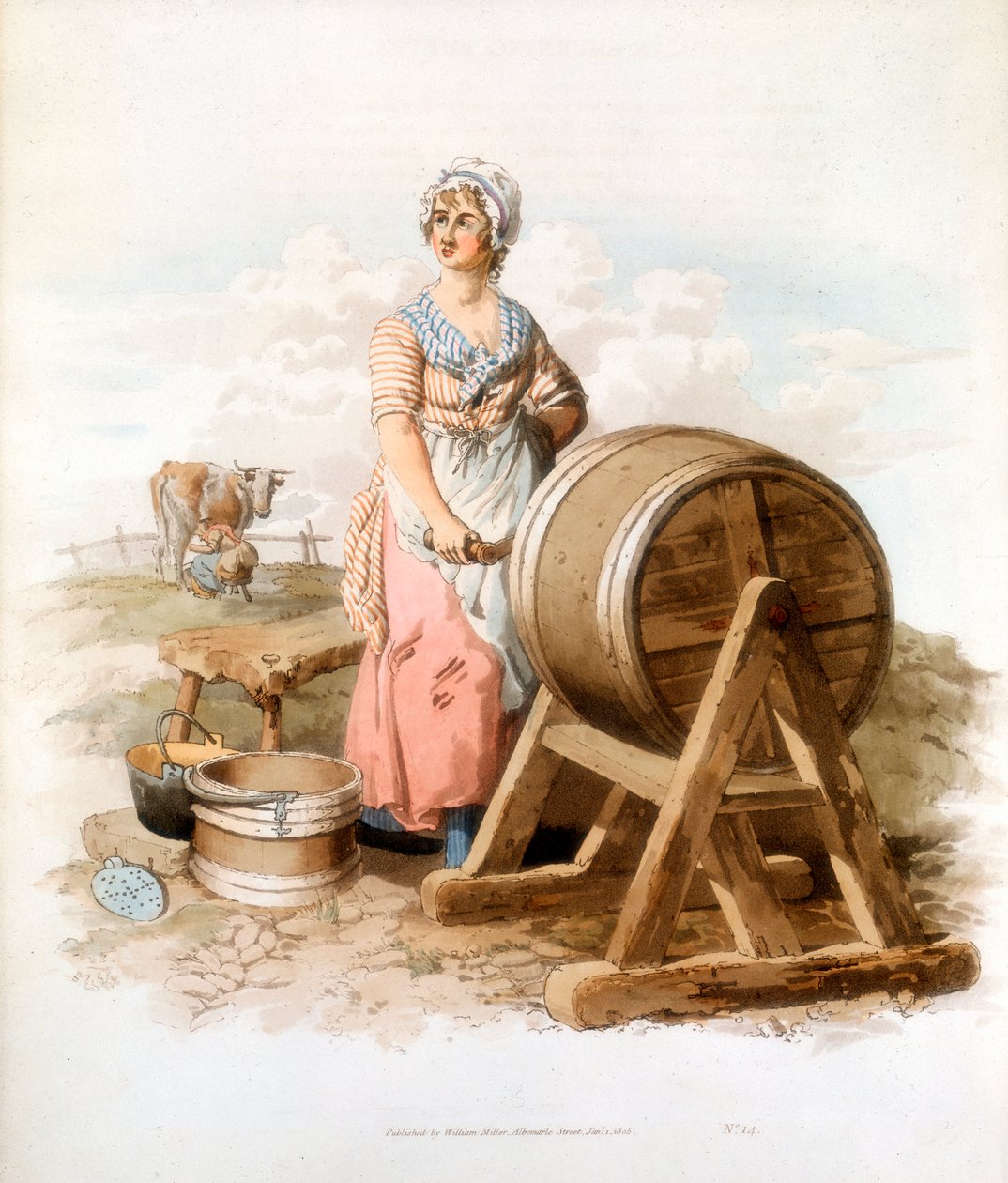 Ženy vyrábějící máslo, 1808 od William Henry Pyne