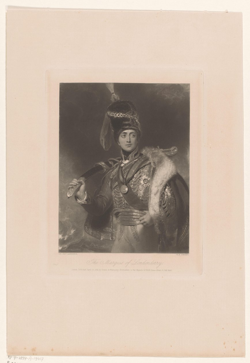 Portrét Charlese Williama Vanea jako Charlese Williama Stewarta The Marquess of Londonderry (název na objektu) od William Henry Simmons
