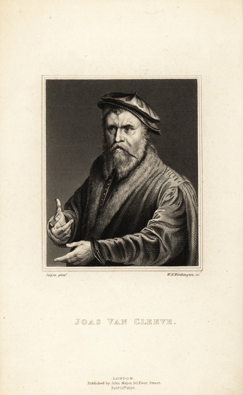Portrét Joose van Clevea, malíře působícího v Antverpách, cca 1485-1540 od William Henry Worthington
