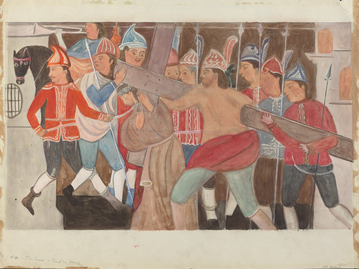 Křížová cesta č. 2: Kříž je položen na Ježíše, c. 1936. od William Herbert
