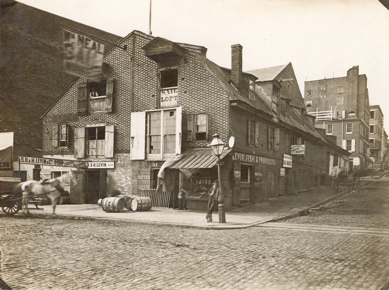 Race Street Wharf, Delaware Avenue v Race Street, 1867 od William Herman Rau