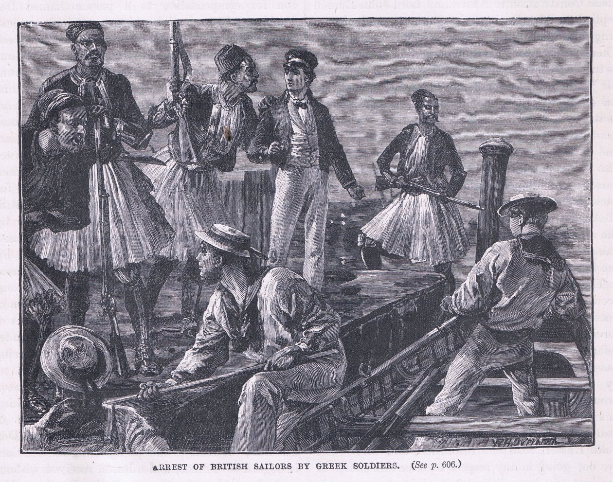 Zatčení britských námořníků řeckými vojáky AD 1850 od William Heysham Overend