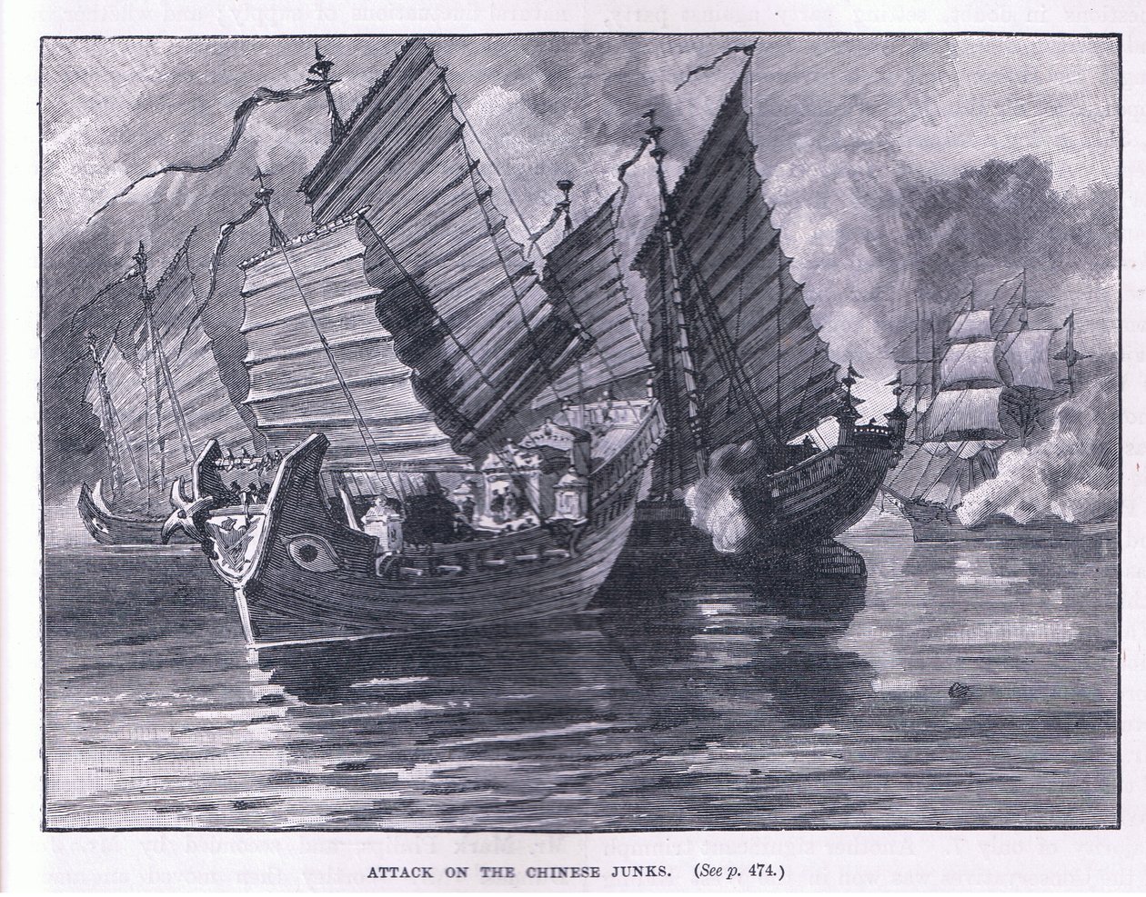 Útok na čínské džunky AD 1841 od William Heysham Overend