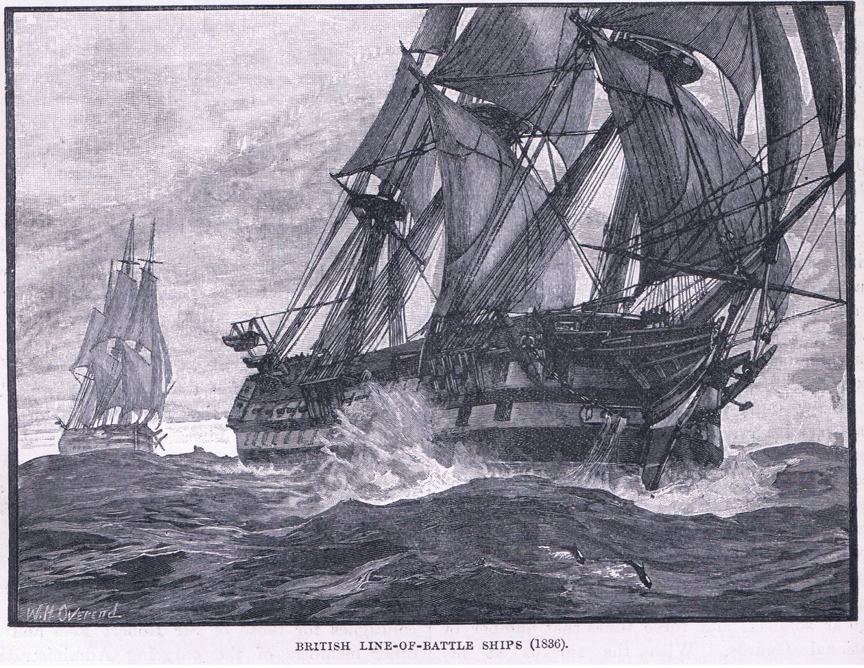 Britská linie bitevních lodí AD 1836 od William Heysham Overend