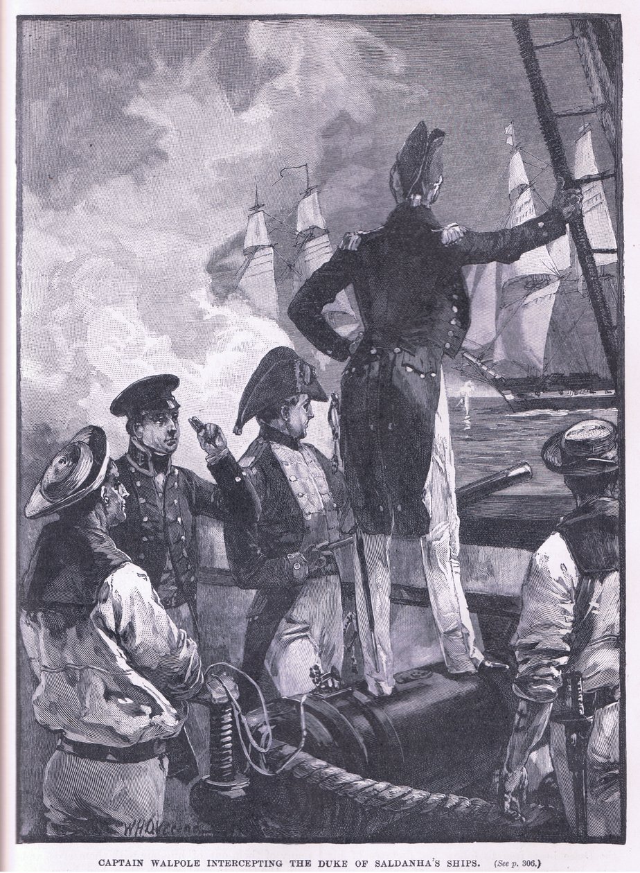 Kapitán Walpole zachycuje lodě vévody ze Saldanhy od William Heysham Overend