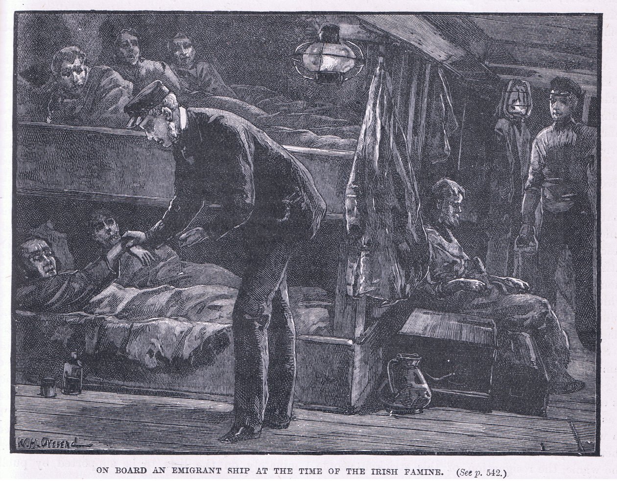 Na palubě emigrantské lodi v době irského hladomoru AD 1846 od William Heysham Overend