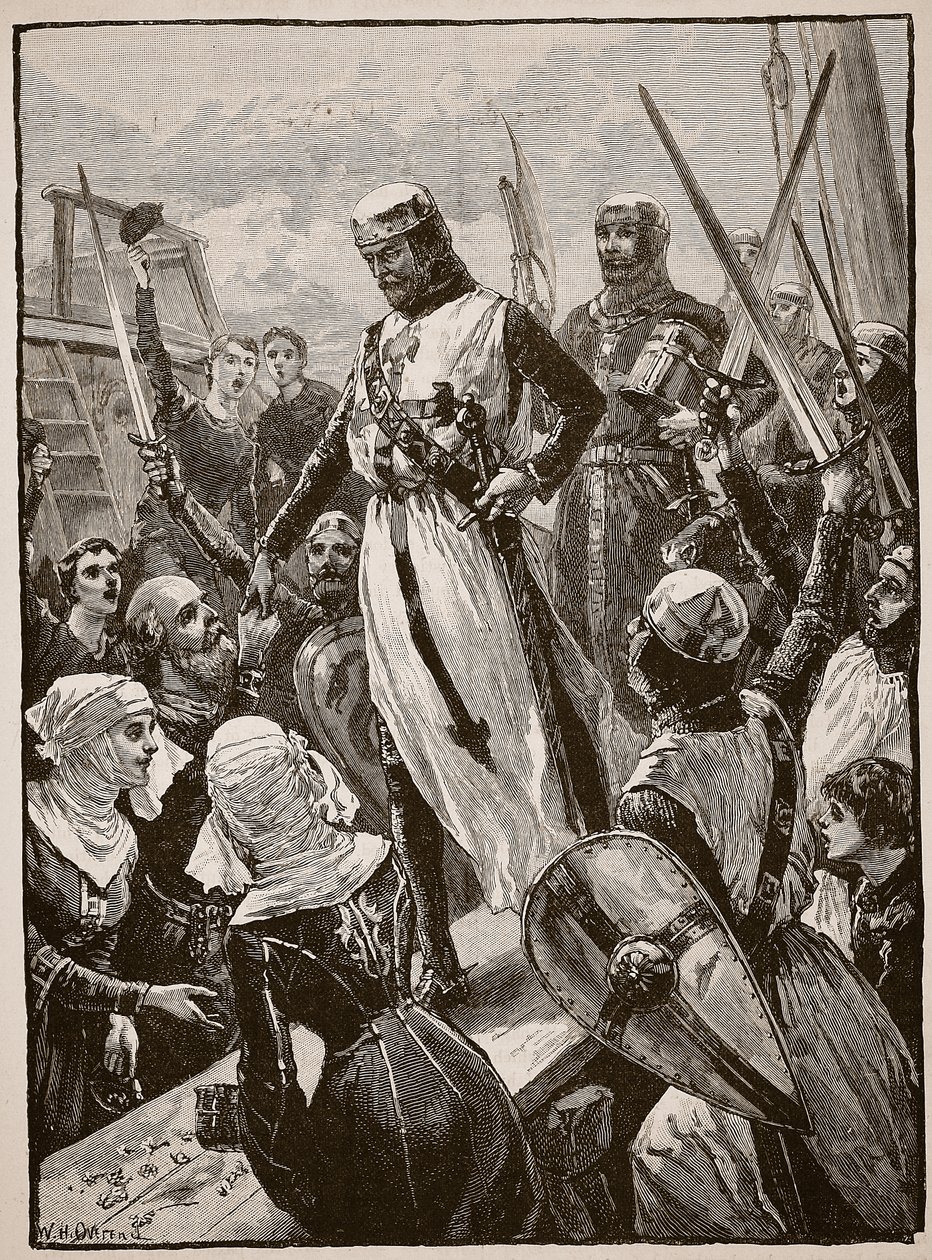 Přijetí Richarda při jeho návratu z kontinentu, ilustrace z 