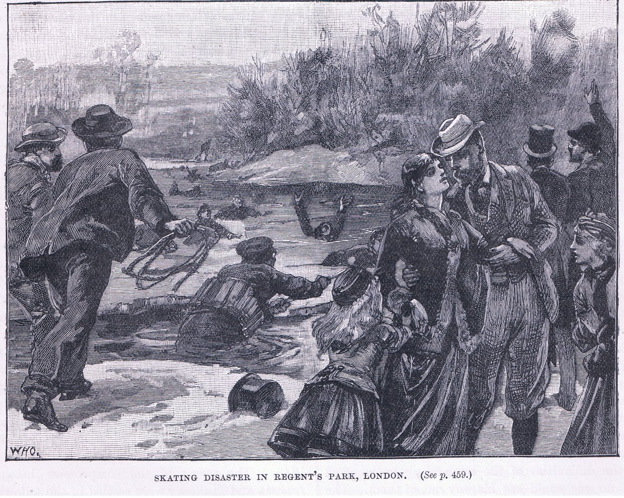 Bruslařská katastrofa v Regents Park, Londýn 1868 našeho letopočtu od William Heysham Overend