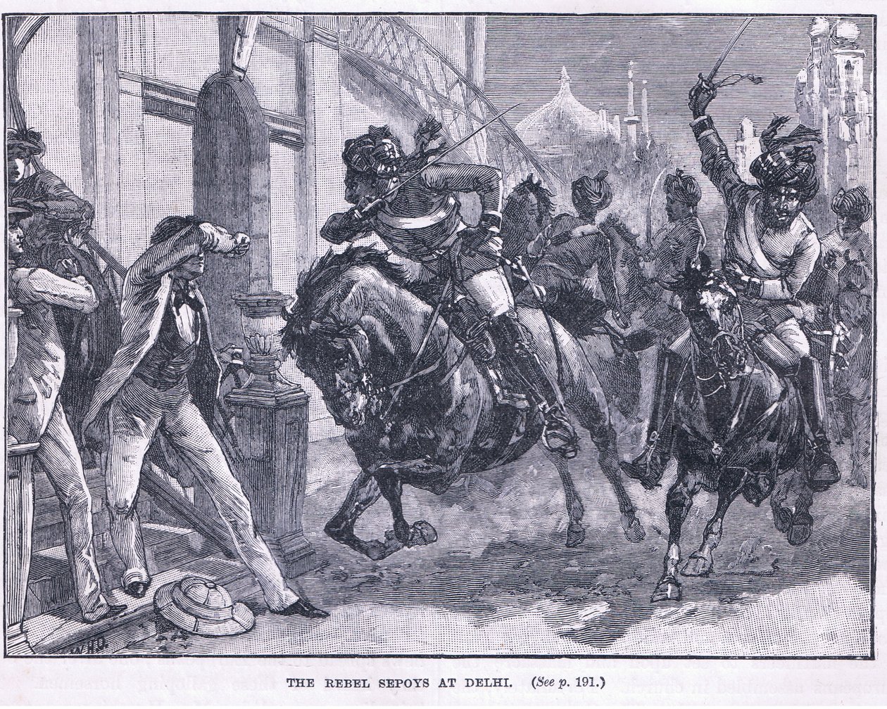 Povstalci Sepoyové v Dillí 1857 našeho letopočtu od William Heysham Overend