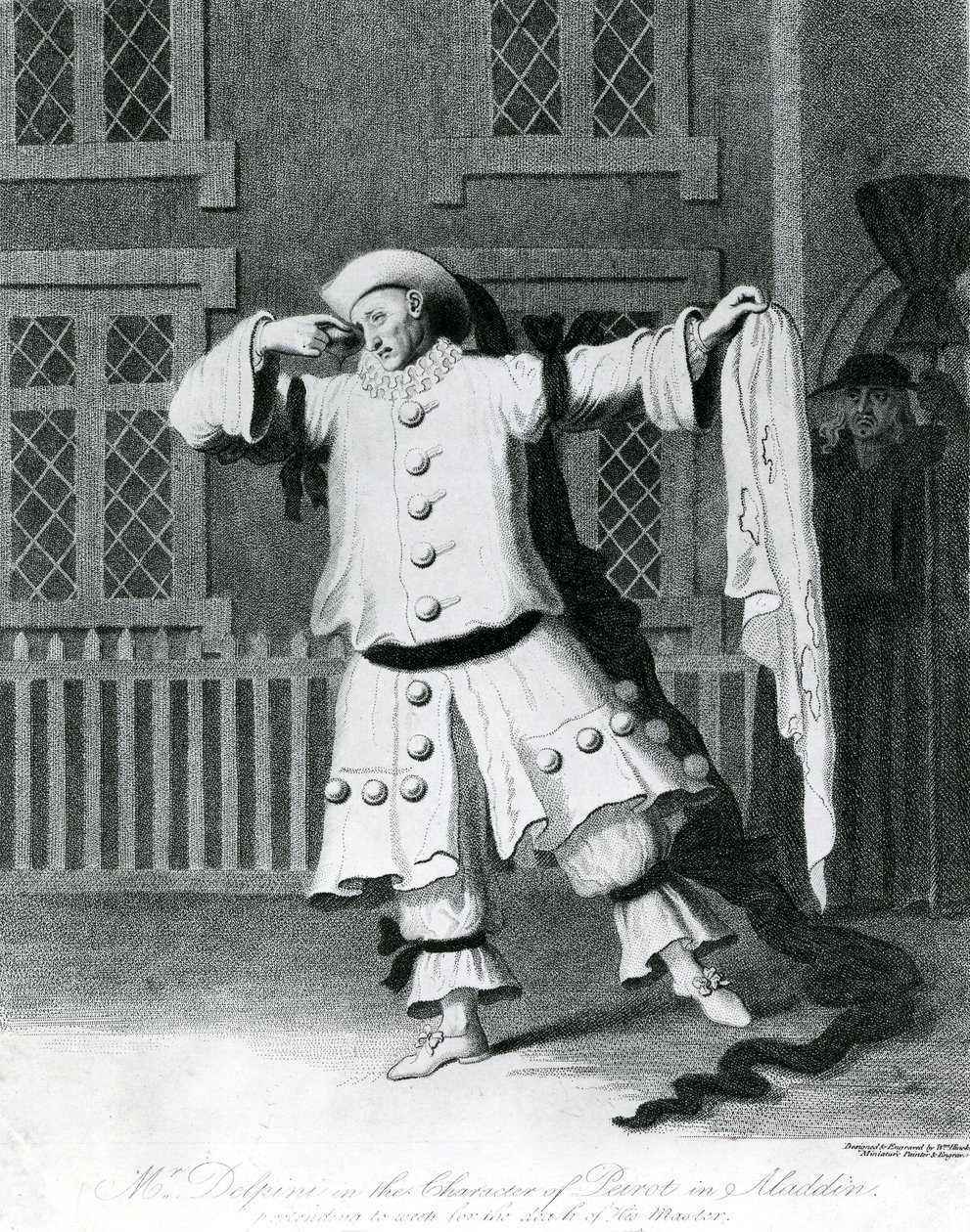 Pan Delphini v postavě Pierota v Aladinovi, 1780-1790 od William Hincks