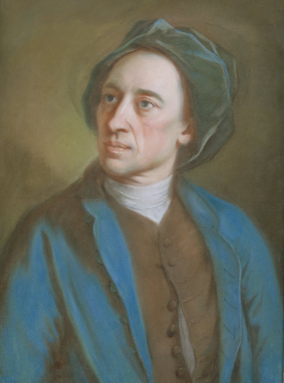 Alexander Pope, asi 1739-84 (pastel na papíře) od William Hoare