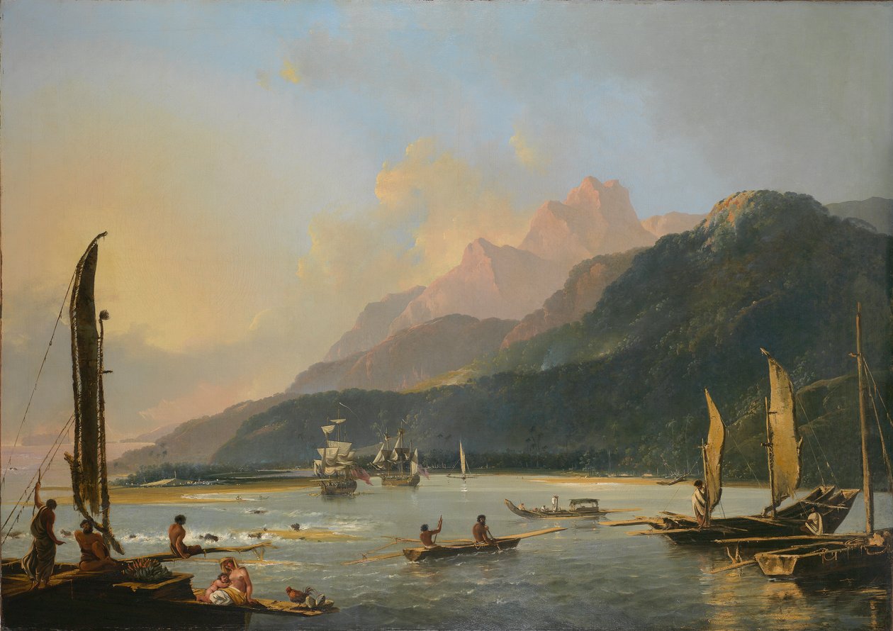 [Pohled na zátoku Maitavie, [na ostrově] Otaheite [Tahiti]. od William Hodges