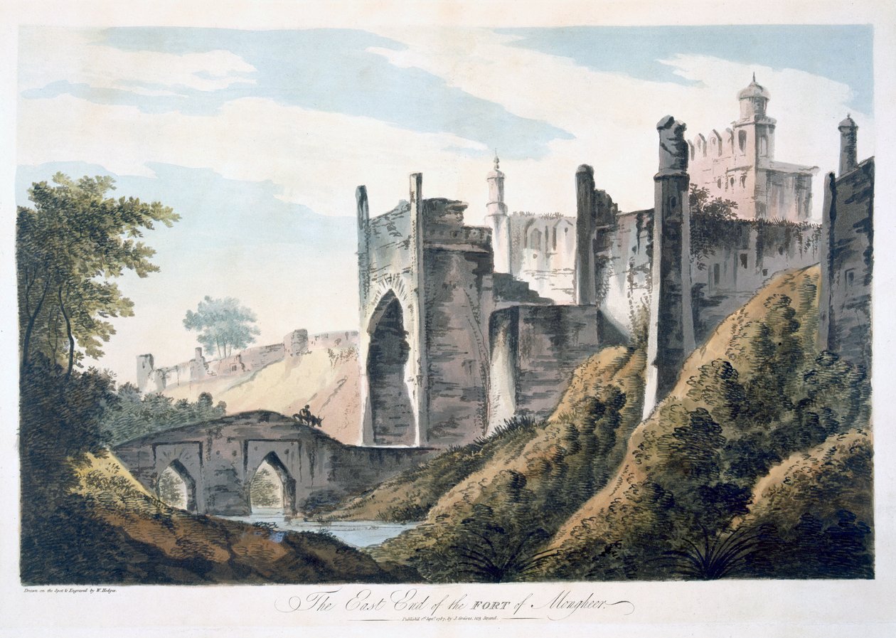 East End of the Fort of Mongheer, 1787 (akvatinta) od William Hodges