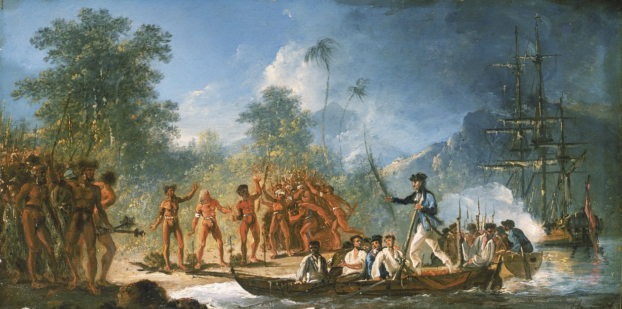 Přistání na Tanně (Tana), jednom z Nových Hebrid. od William Hodges