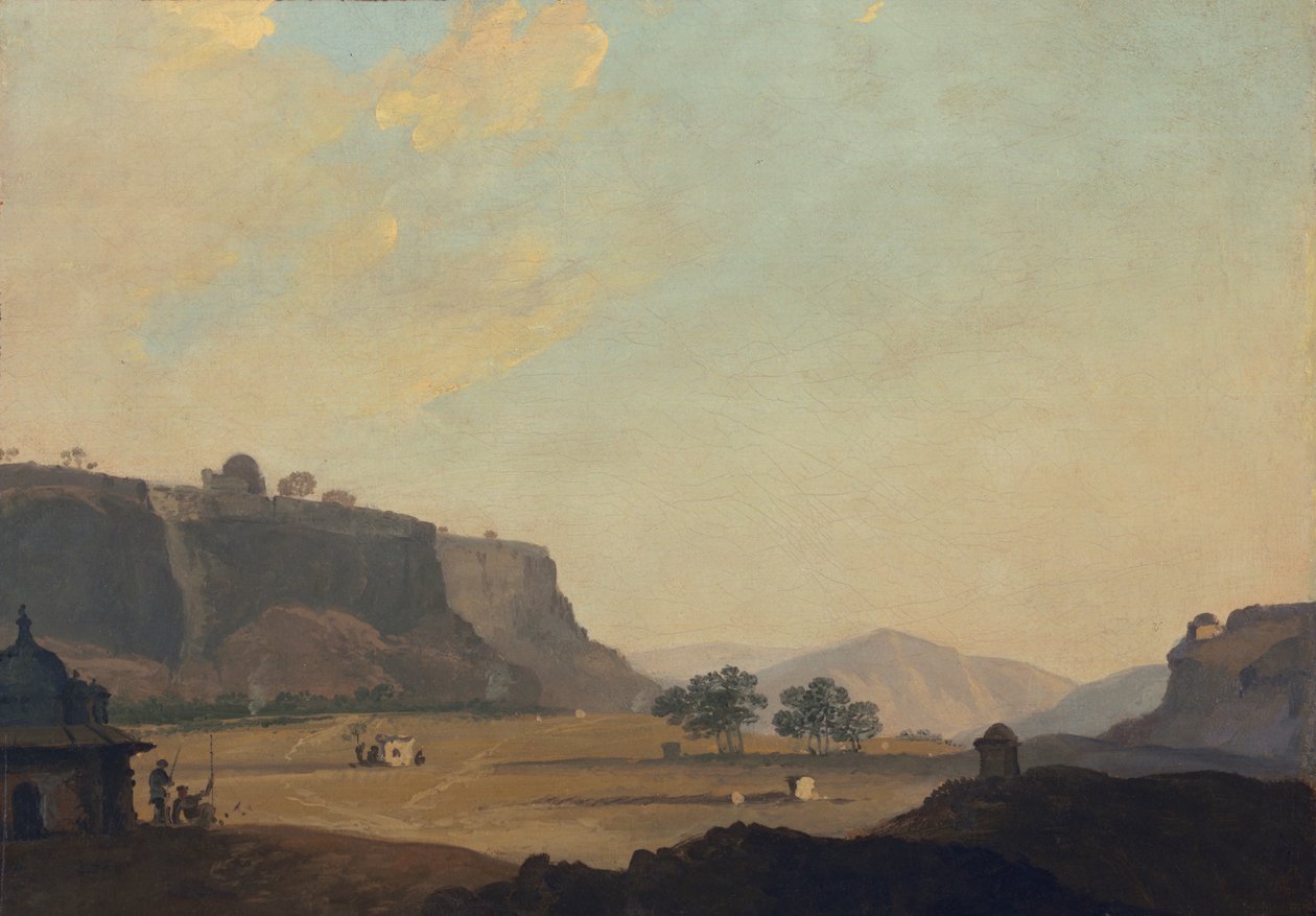 Pohled poblíž Fort Gwalior, Indie, c.1783 od William Hodges