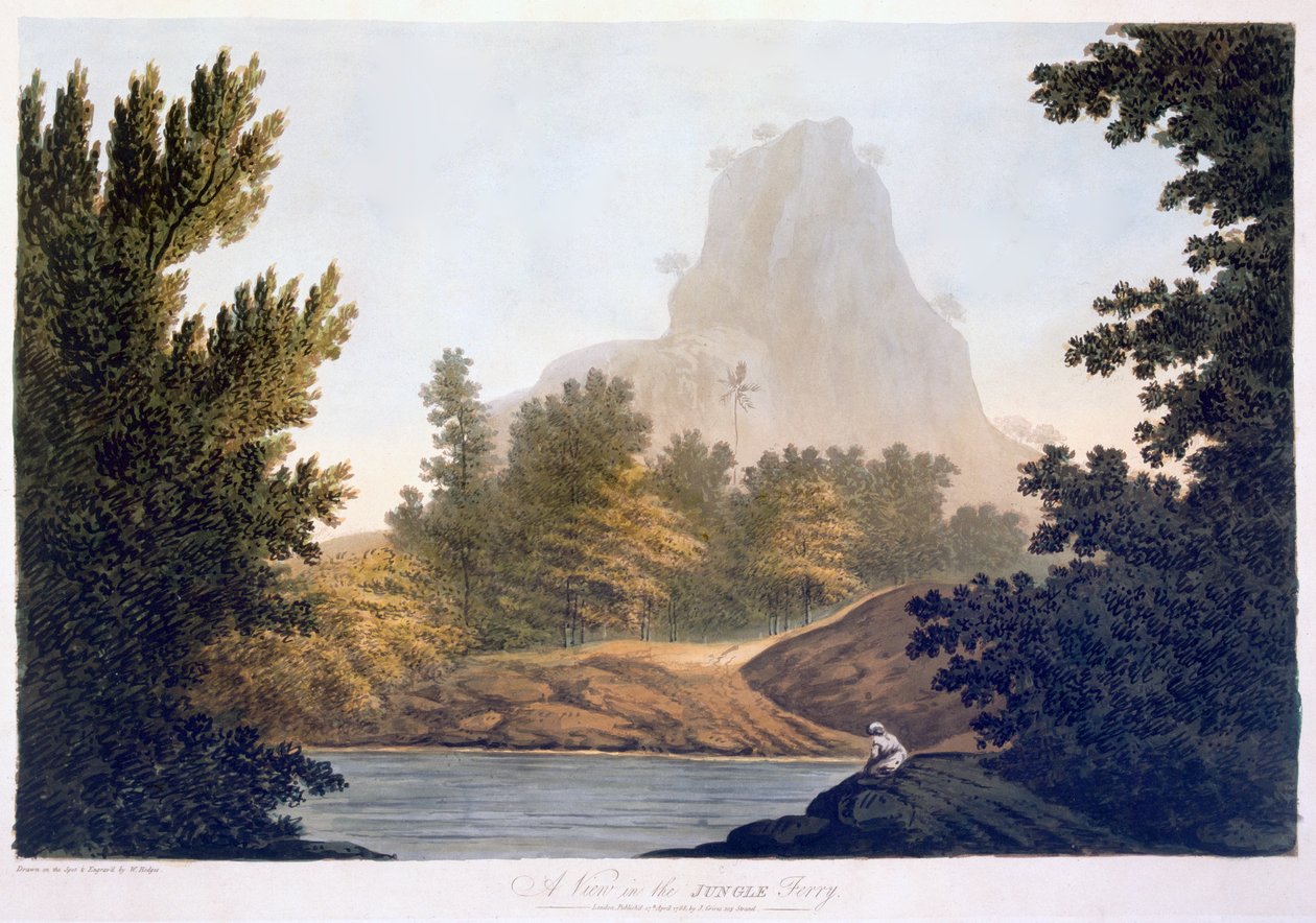 Pohled do džungle, 1788 (akvatinta) od William Hodges