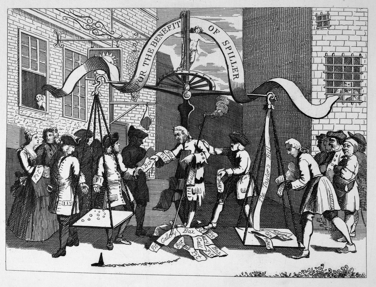 (Vstupenka) ve prospěch (Jamese) Spillera (hráče) od William Hogarth