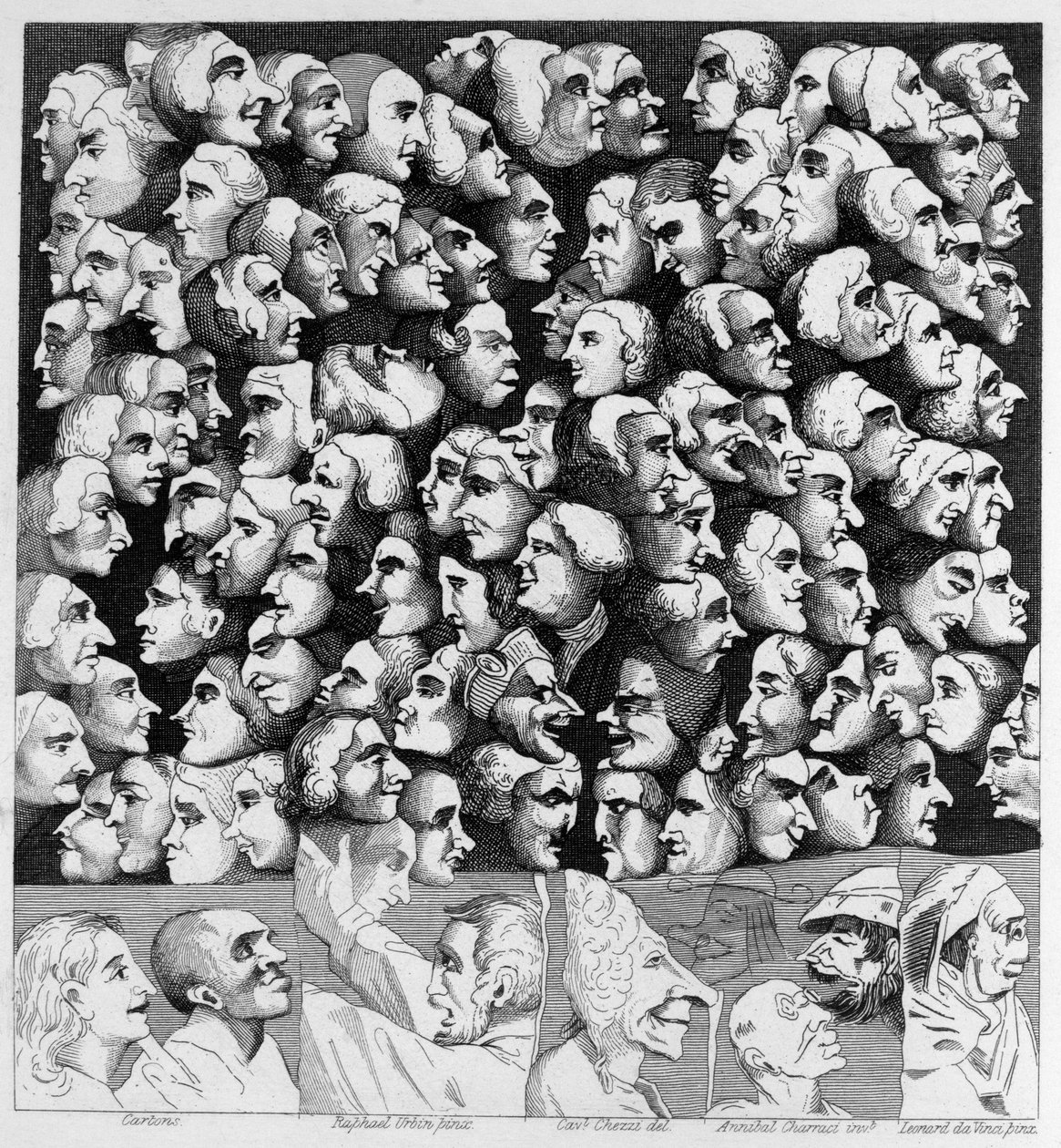 3 postavy 4 karikatury od William Hogarth