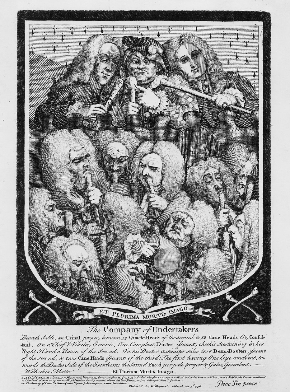Porada lékařů, 1736 od William Hogarth