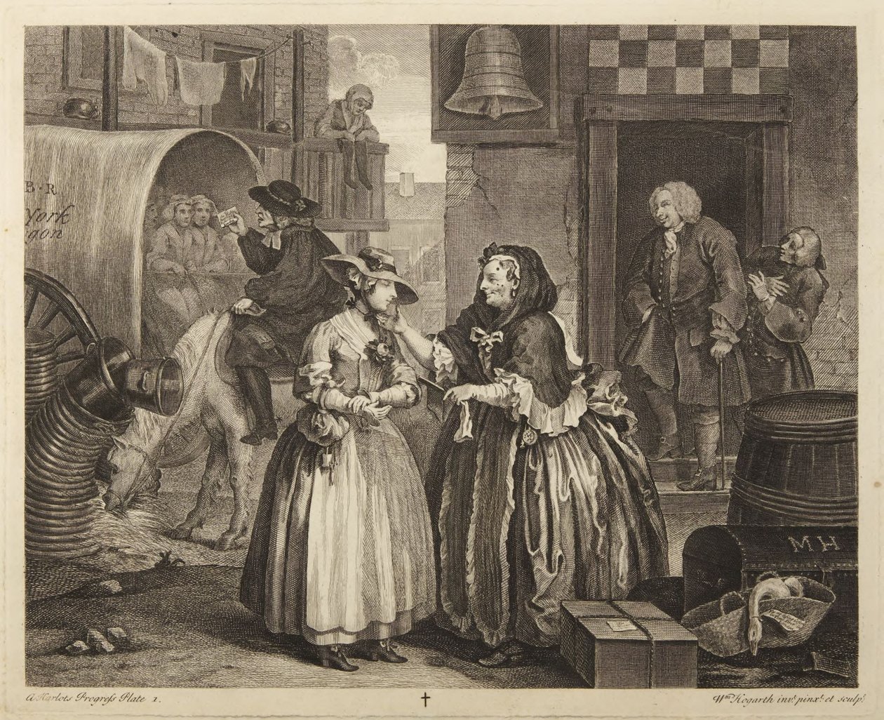Cesta nevěstky, deska 1 od William Hogarth