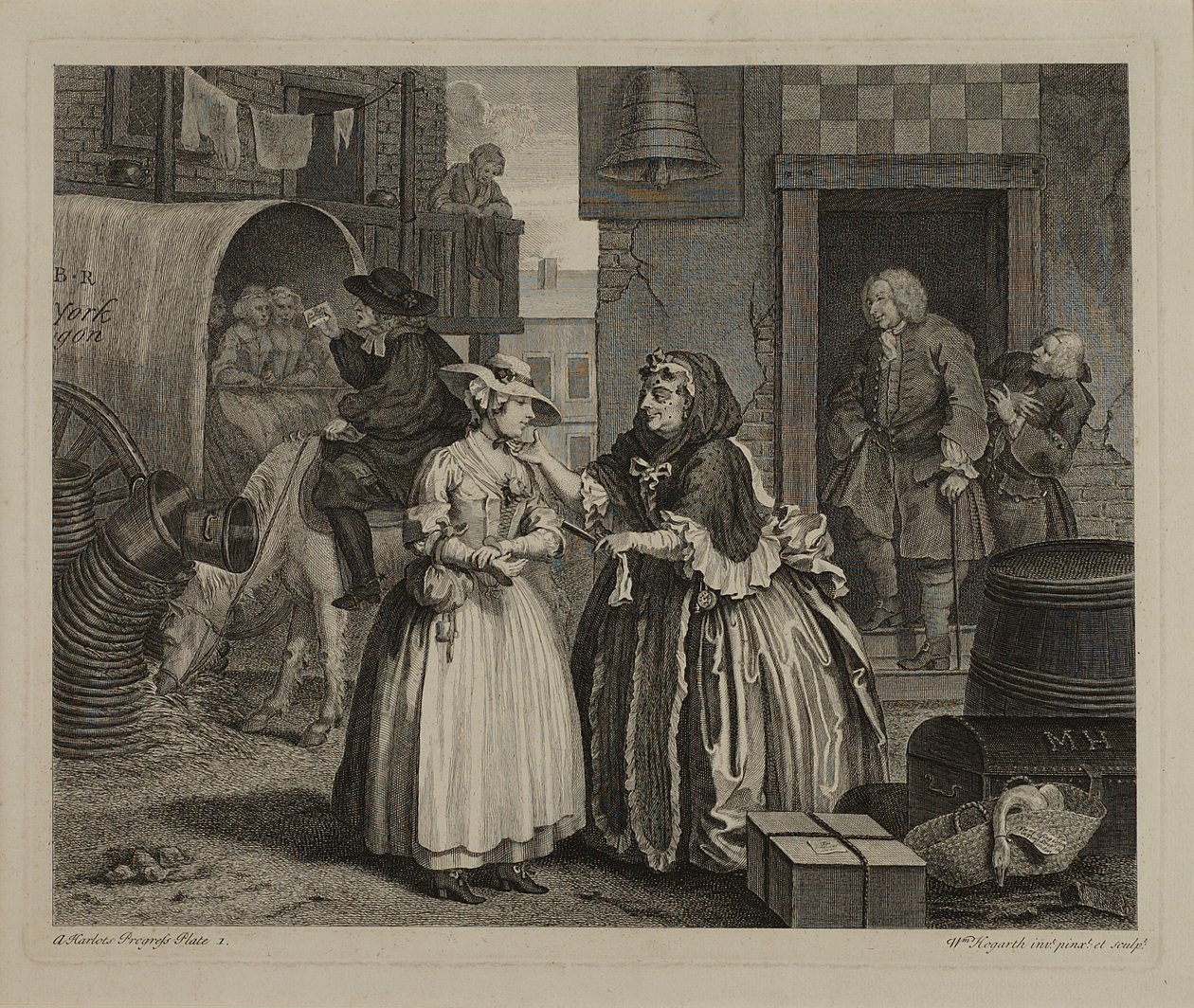Kariéra prostitutky: Tabule 1 od William Hogarth