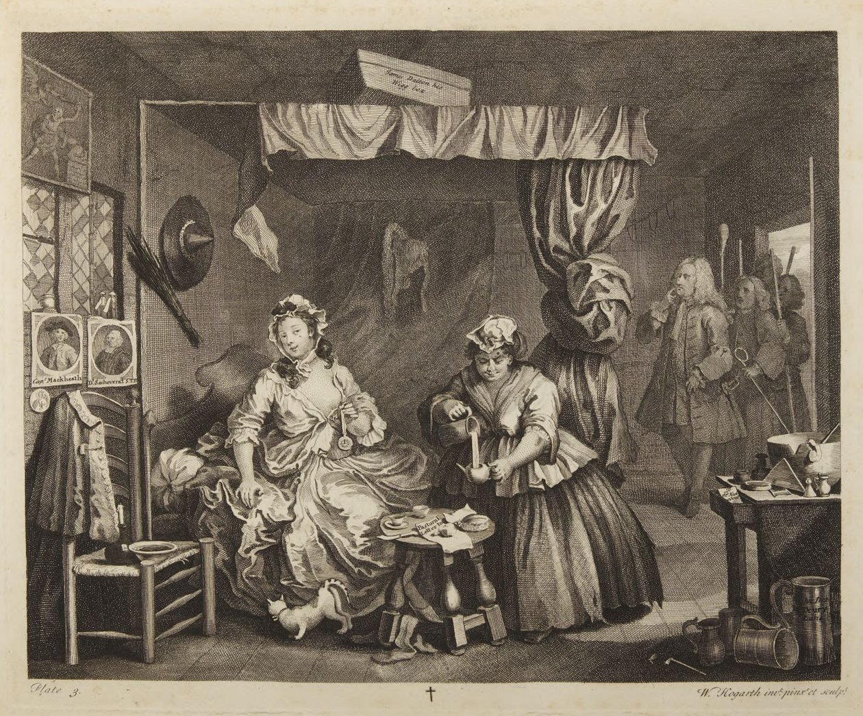 Cesta nevěstky, deska č. 3 od William Hogarth