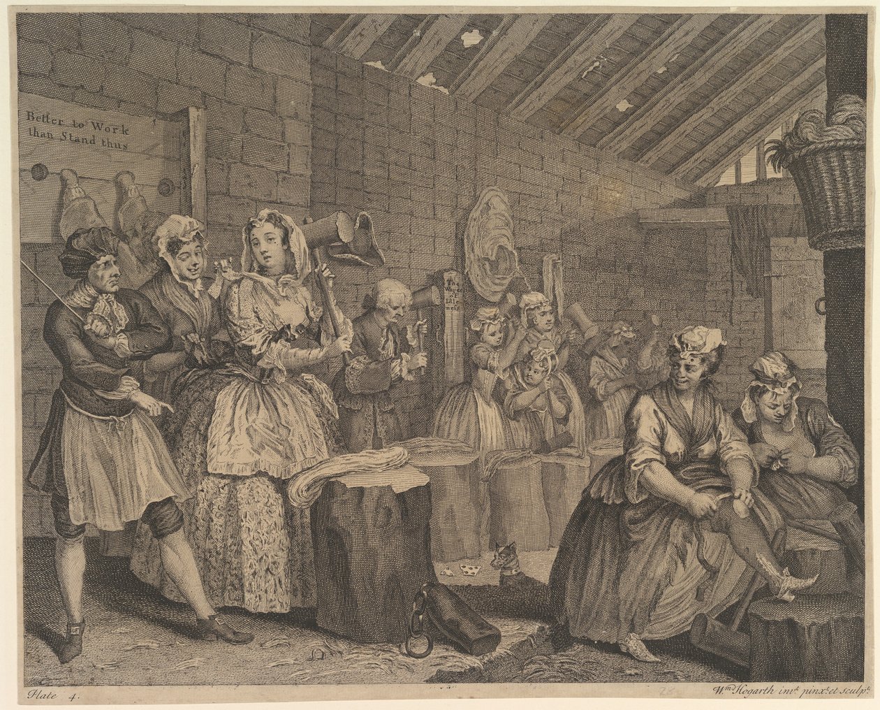 Cesta nevěstky, deska č. 4 od William Hogarth