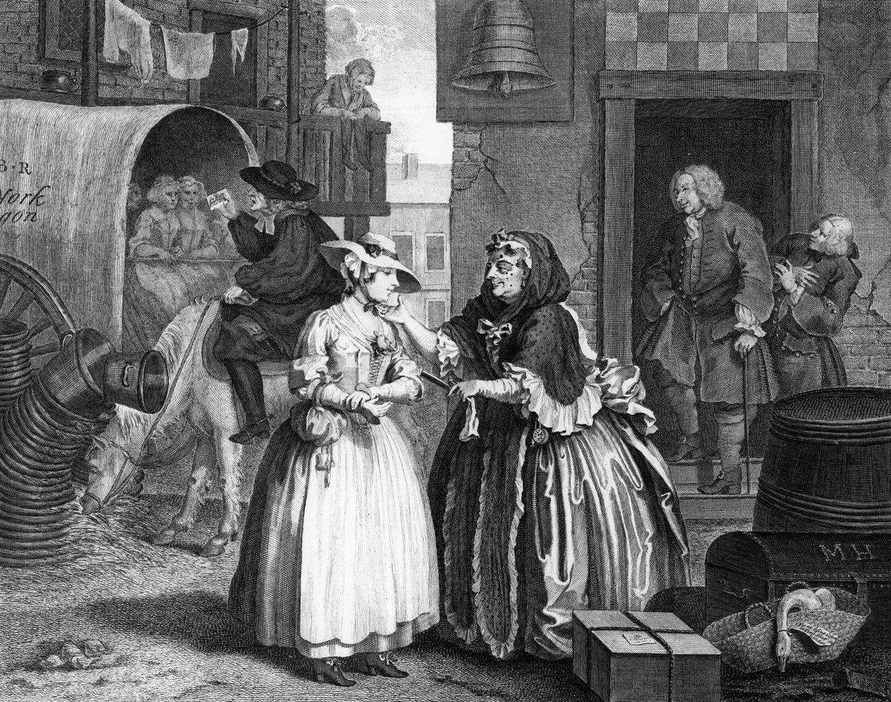 Nevěstin pokrok, talíř I od William Hogarth