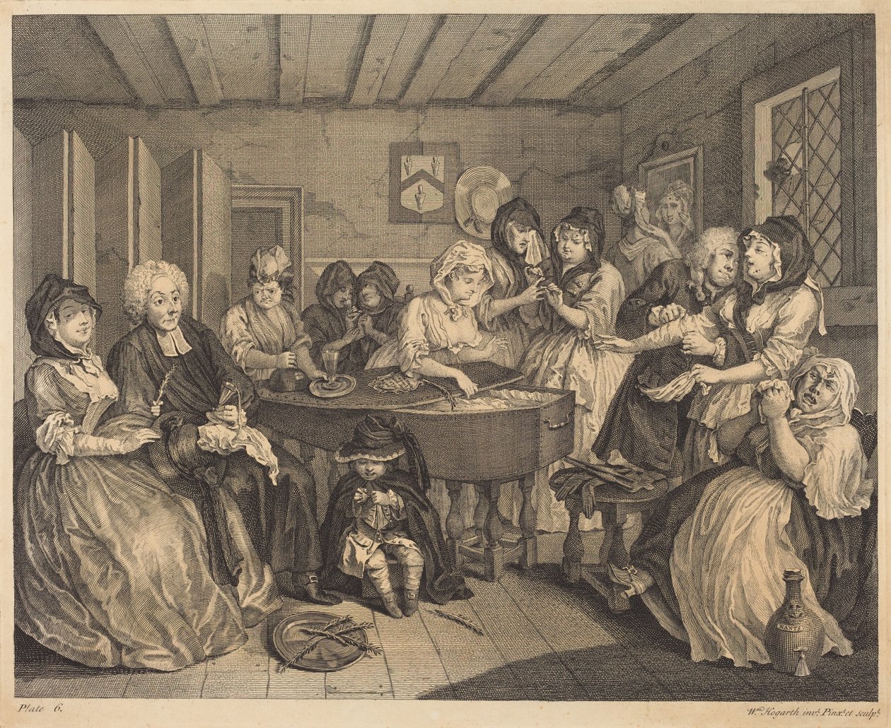 Život prostitutky: tabule 6 od William Hogarth