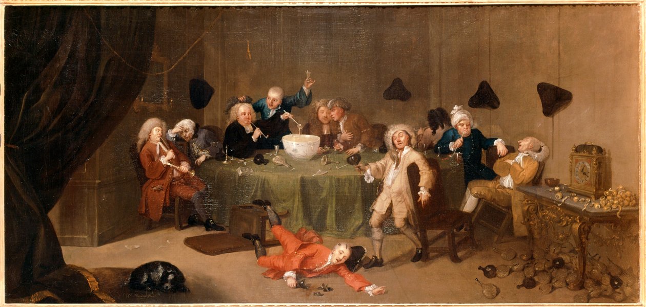 Půlnoční moderní rozhovor... (olej na plátně) od William Hogarth