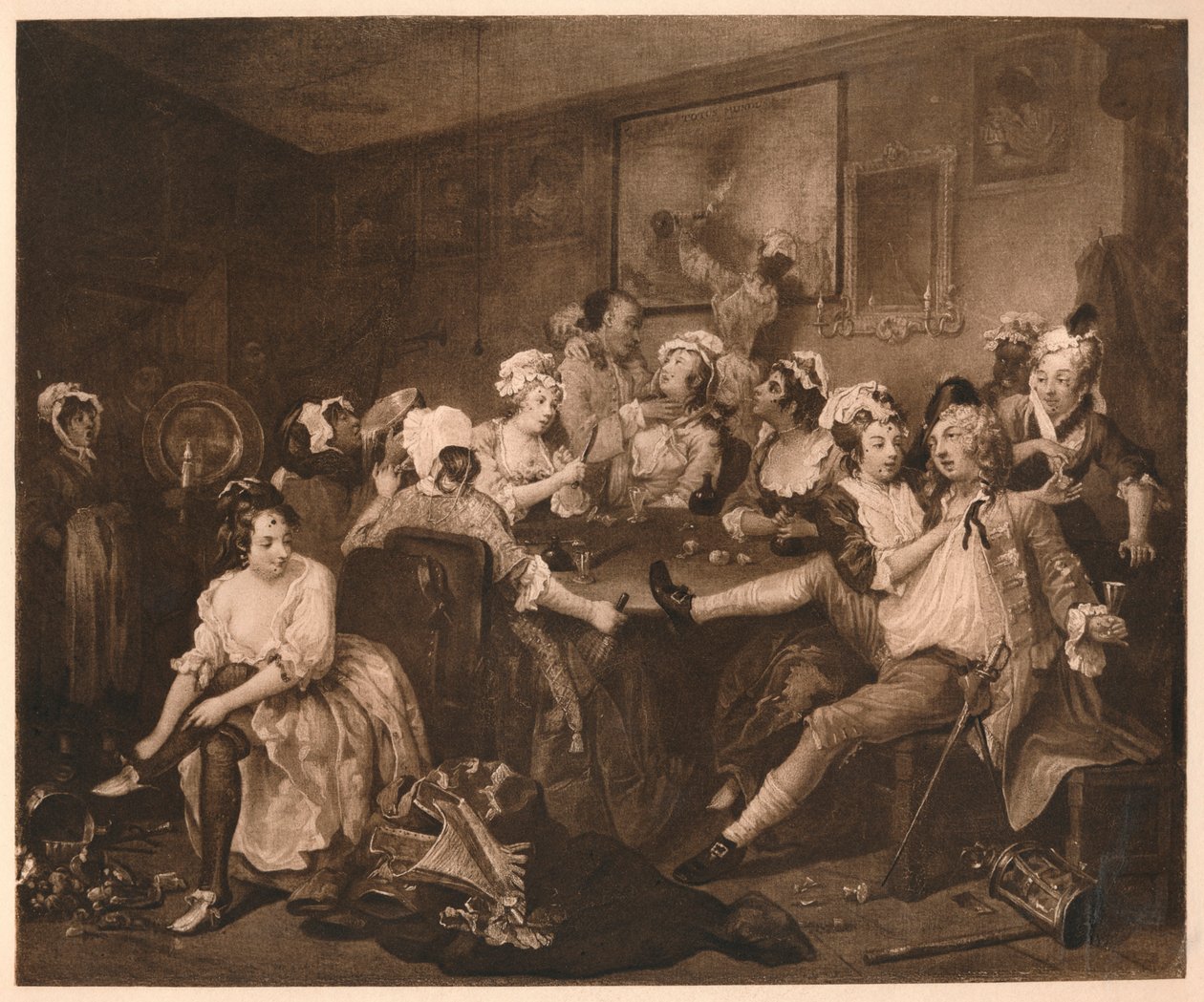 A Rakes Progress - 3: The Orgy, 1733. od William Hogarth