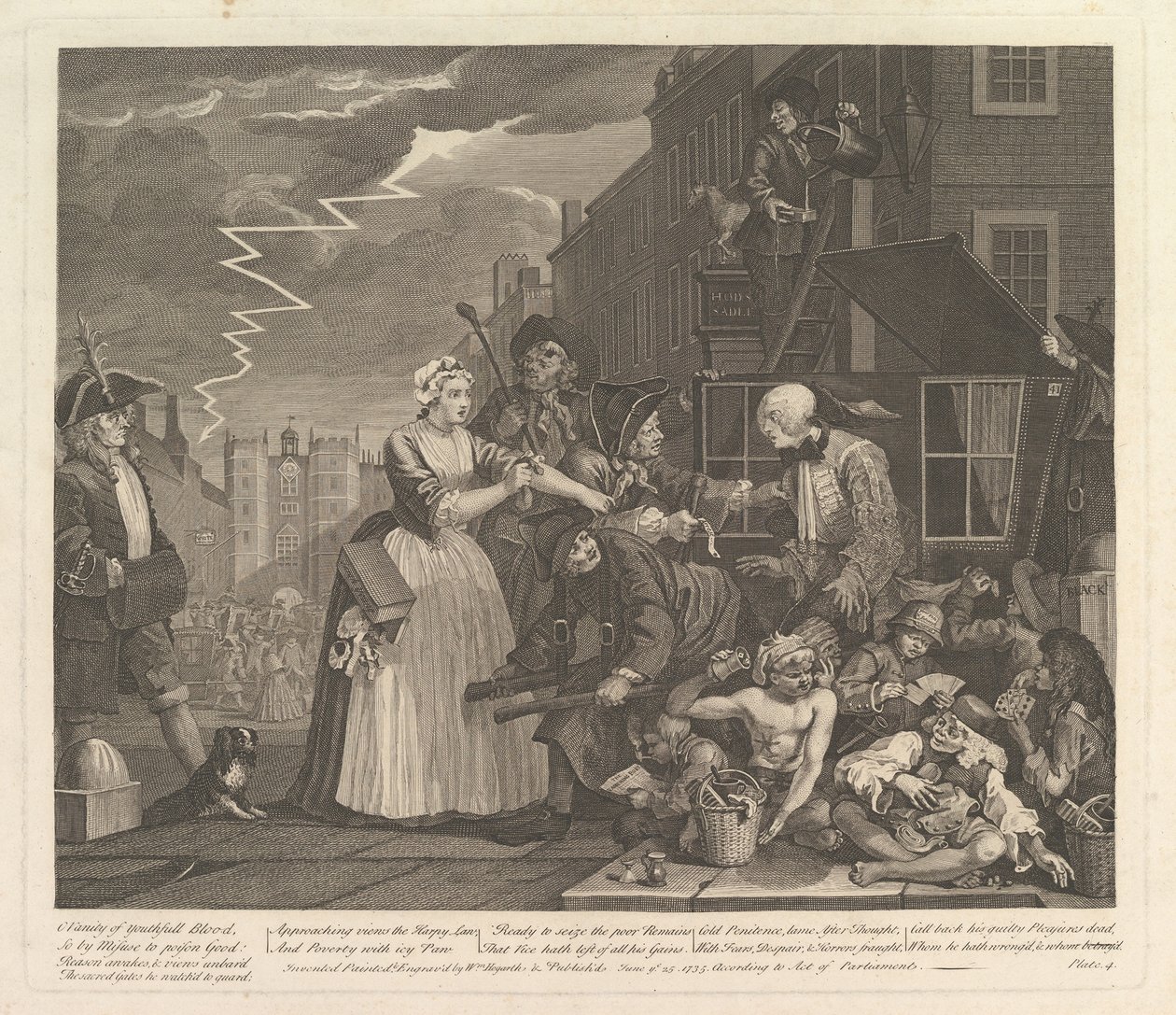 A Rakes Progress, deska 4, 25. června 1735. od William Hogarth