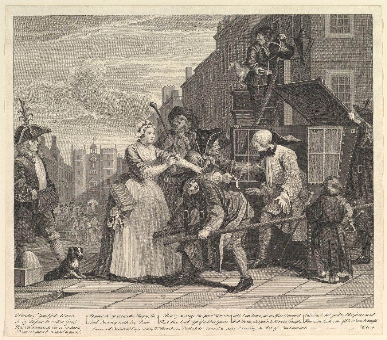 A Rakes Progress, deska 4, 25. června 1735. od William Hogarth