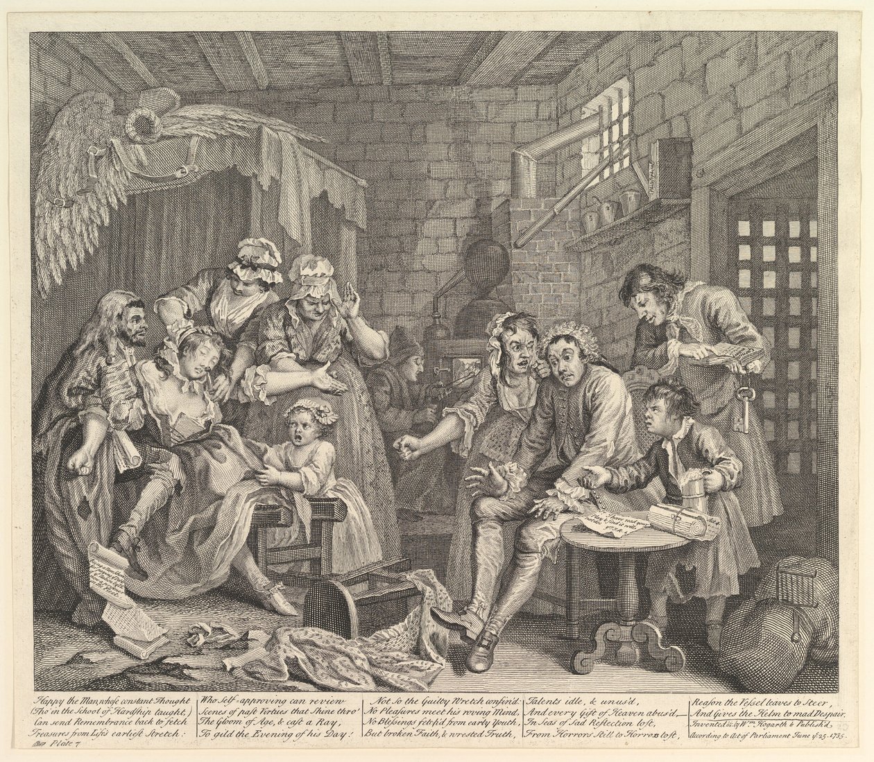 A Rakes Progress, deska 7, 25. června 1735. od William Hogarth