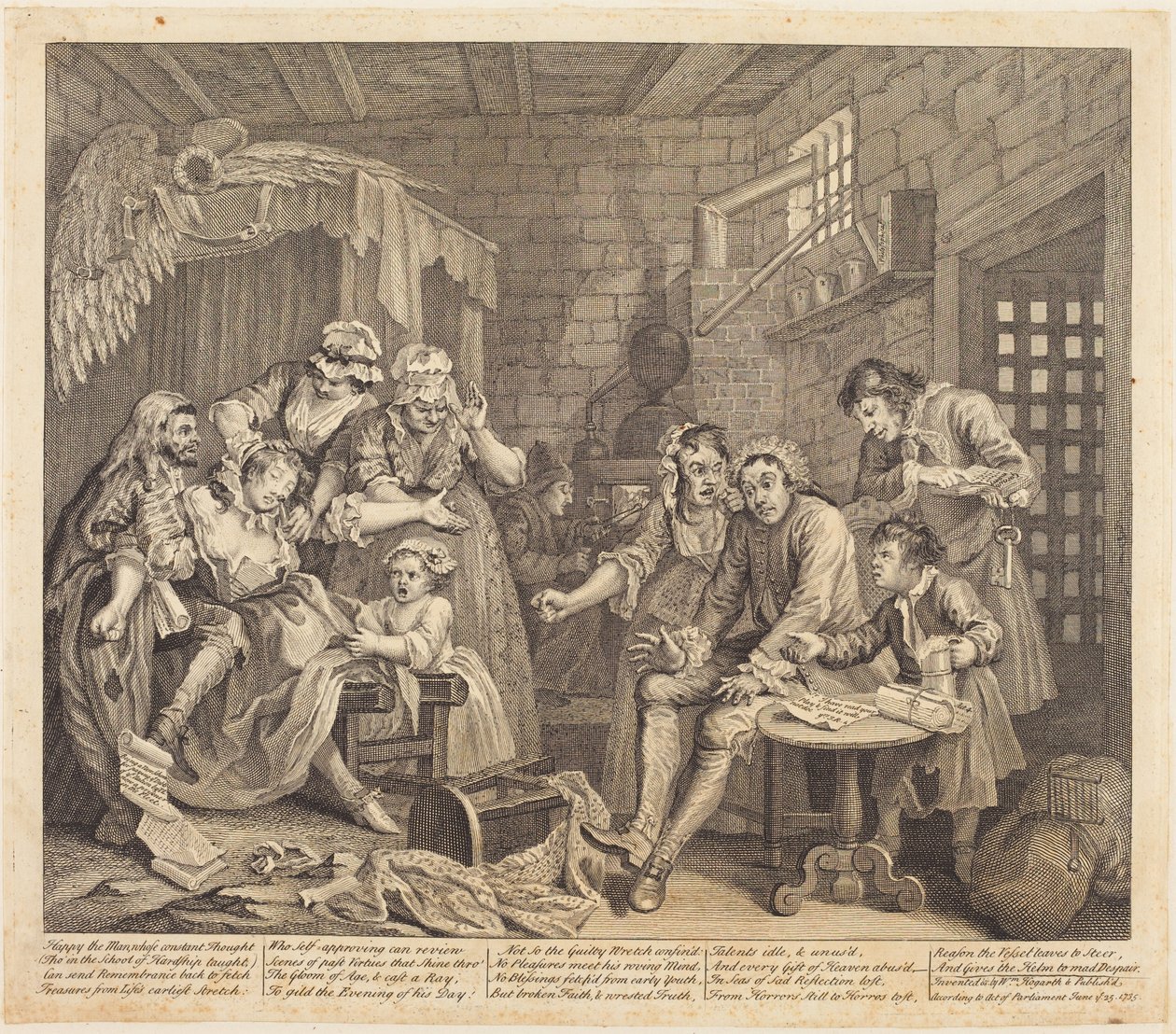 Kariéra prostopášníka: tabule 7 od William Hogarth