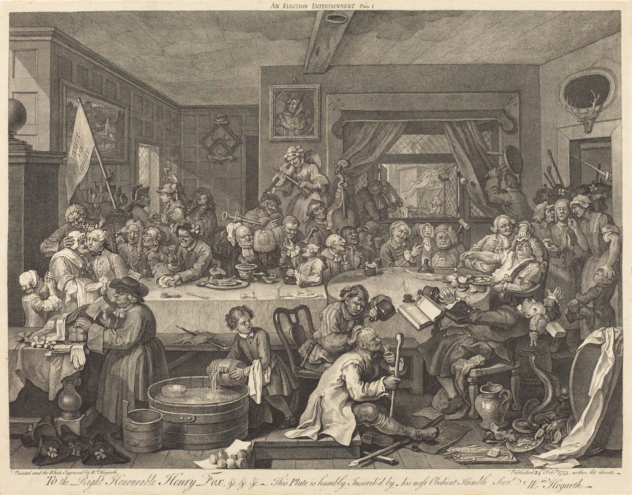 Volební zábava od William Hogarth