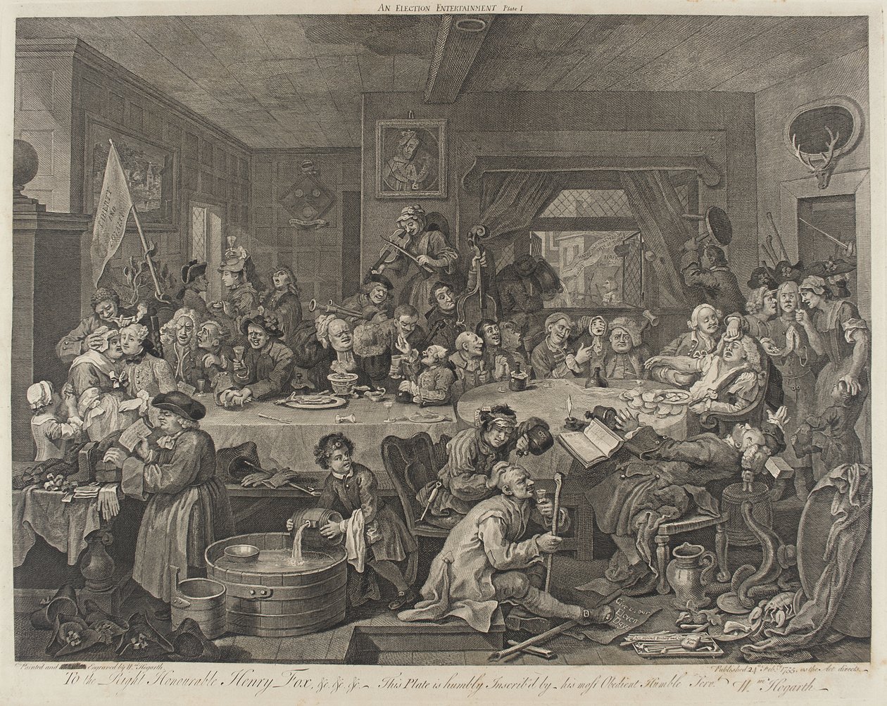 Volební hostina od William Hogarth