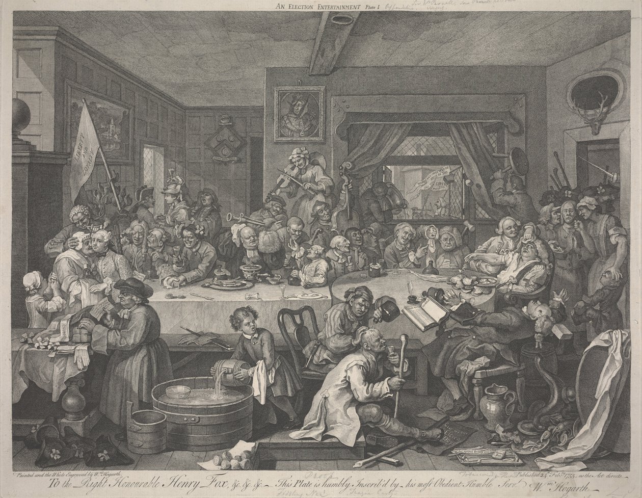 Volební zábava od William Hogarth