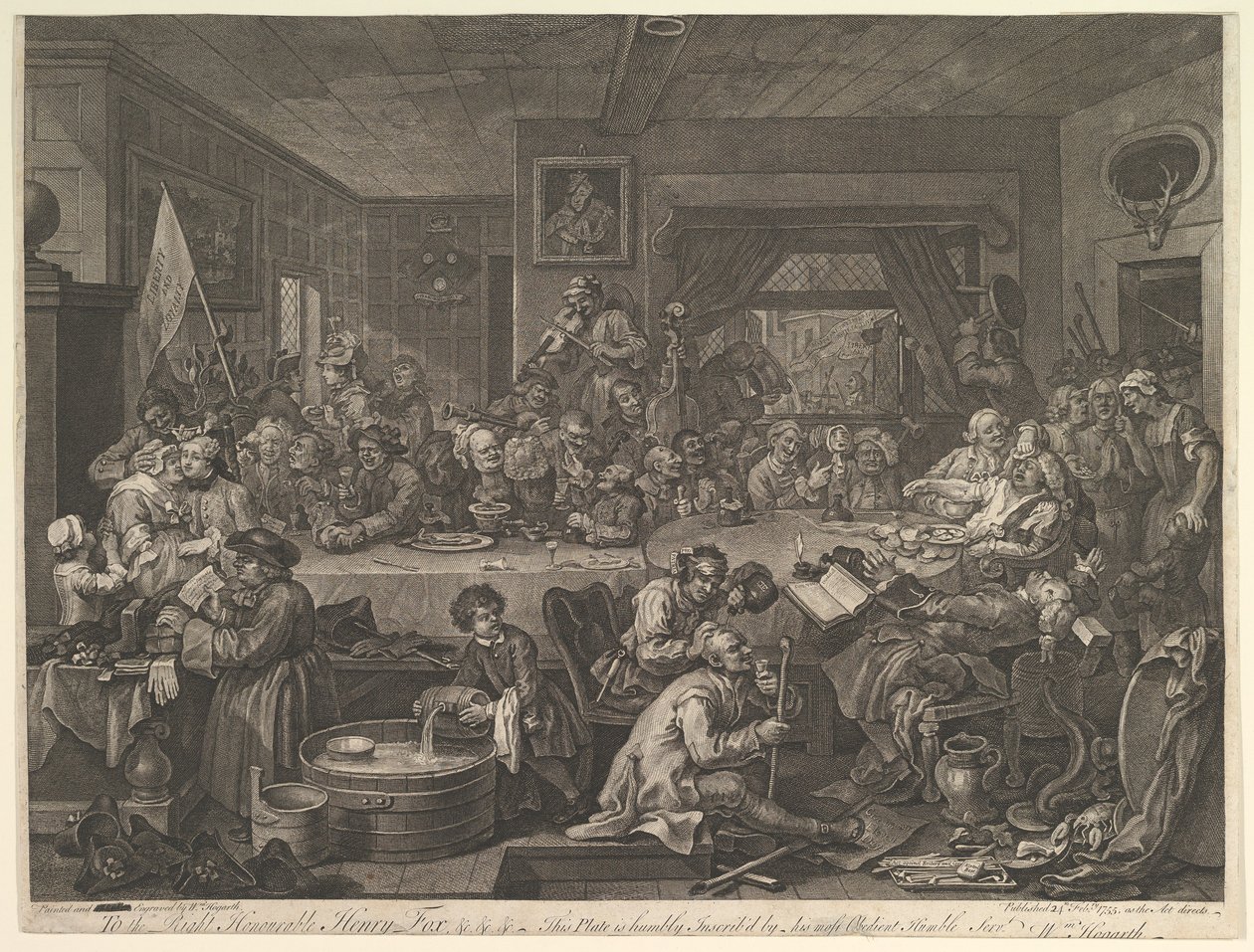 An Election Entertainment, Plate I: Four Prints of an Election, 24. února 1755. od William Hogarth