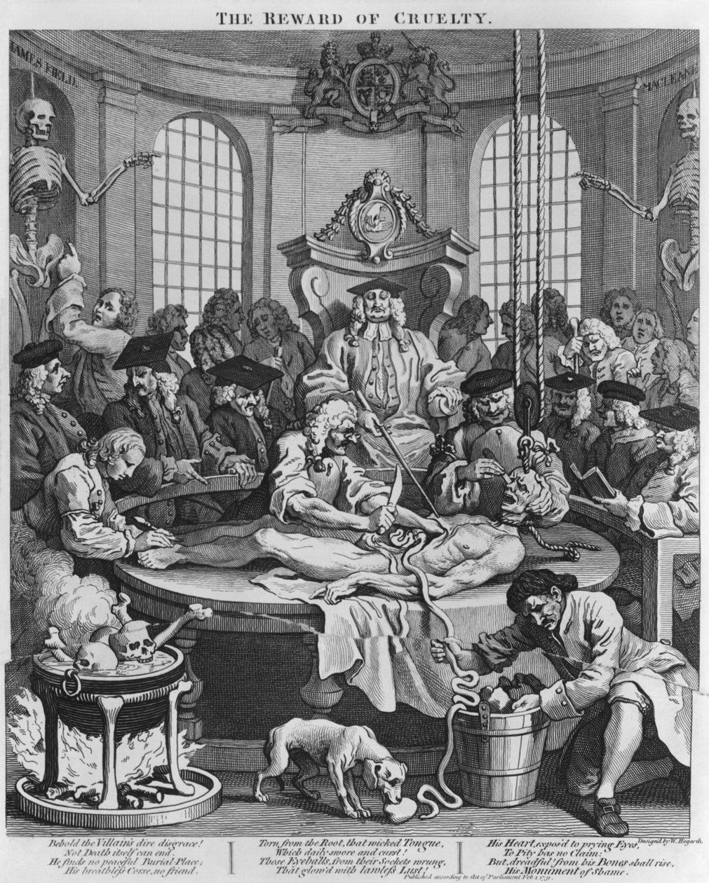 Pitva aneb Odměna za krutost, z filmu Čtyři fáze krutosti, 1751 od William Hogarth