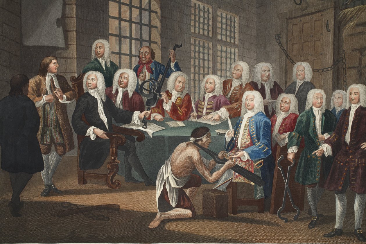 Bambridge před soudem za vraždu komisí Dolní sněmovny, ilustrace z 