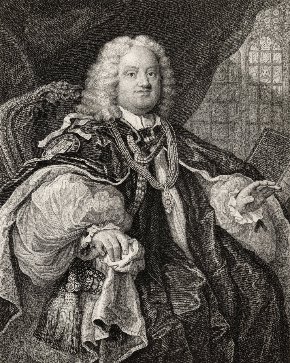 Benjamin Hoadly, vyrytý Benjaminem Hollem (1808-84) z 