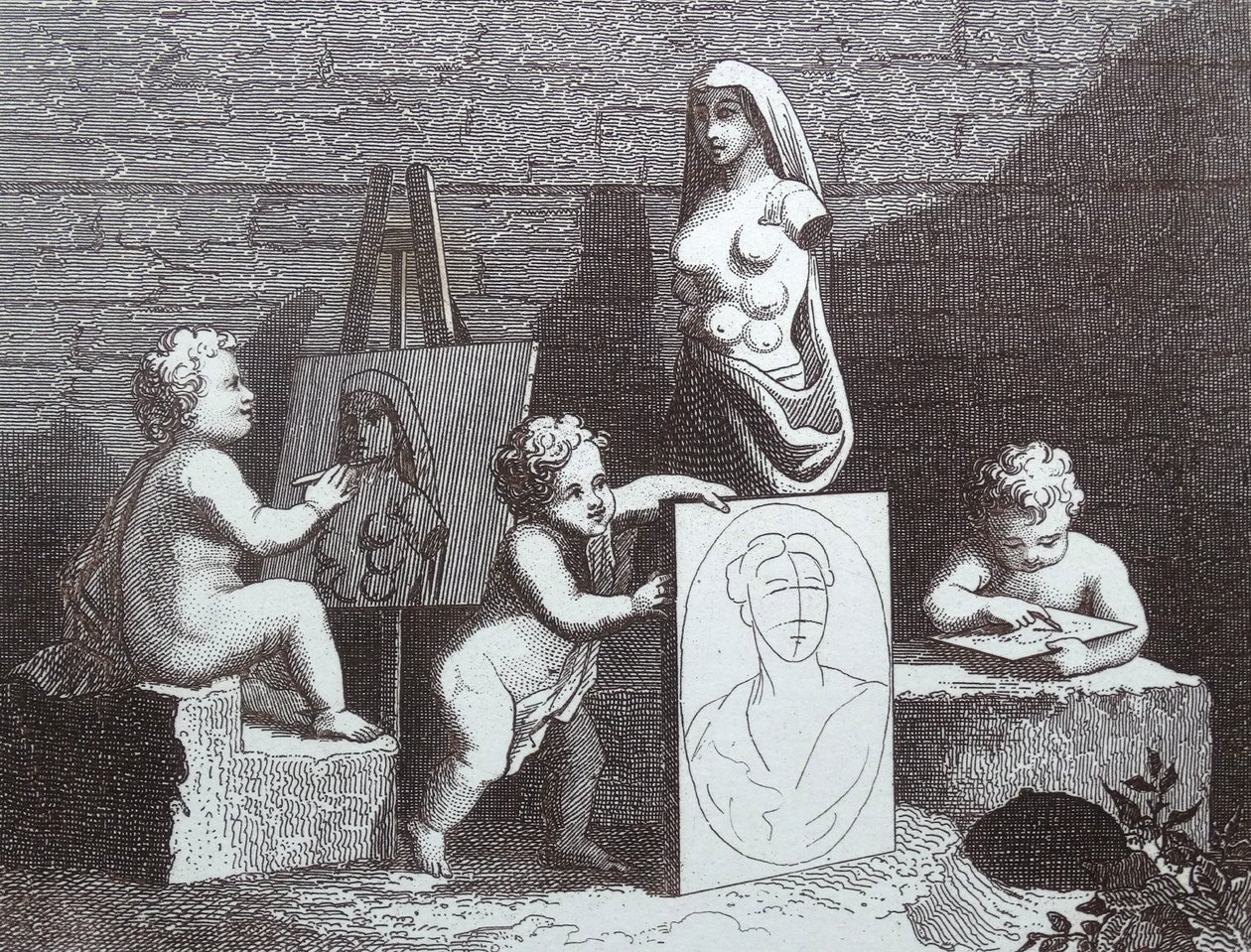 Chlapci pokukující po přírodě od William Hogarth