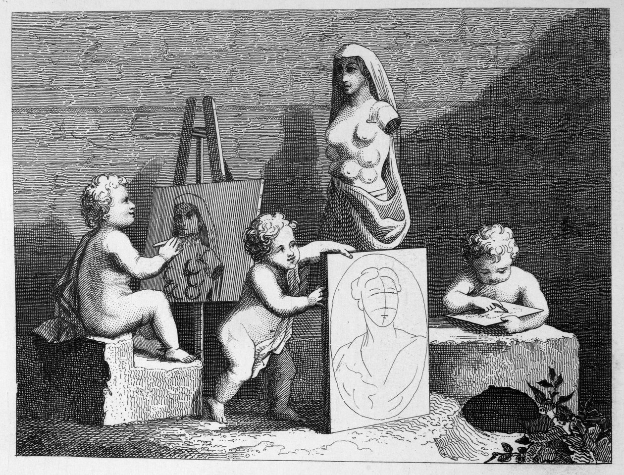 Chlapci pokukující po přírodě od William Hogarth