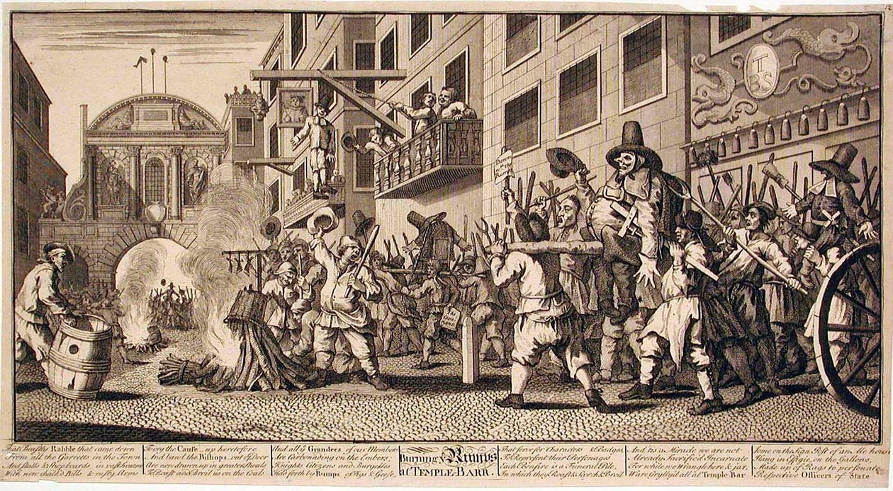 Pálení zadků v Temple Baru od William Hogarth