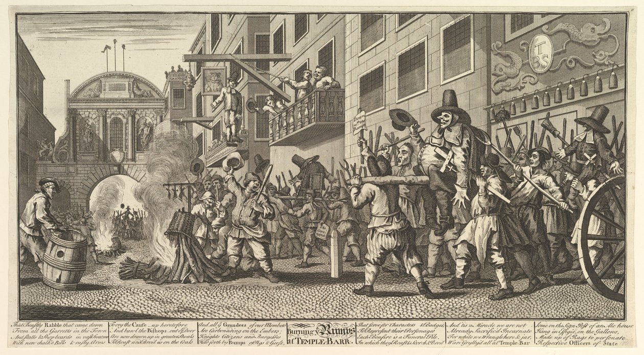 Pálení zad v Temple Bar Dvanáct velkých ilustrací pro Hudibras Samuela Butlera..., 1725-68. od William Hogarth